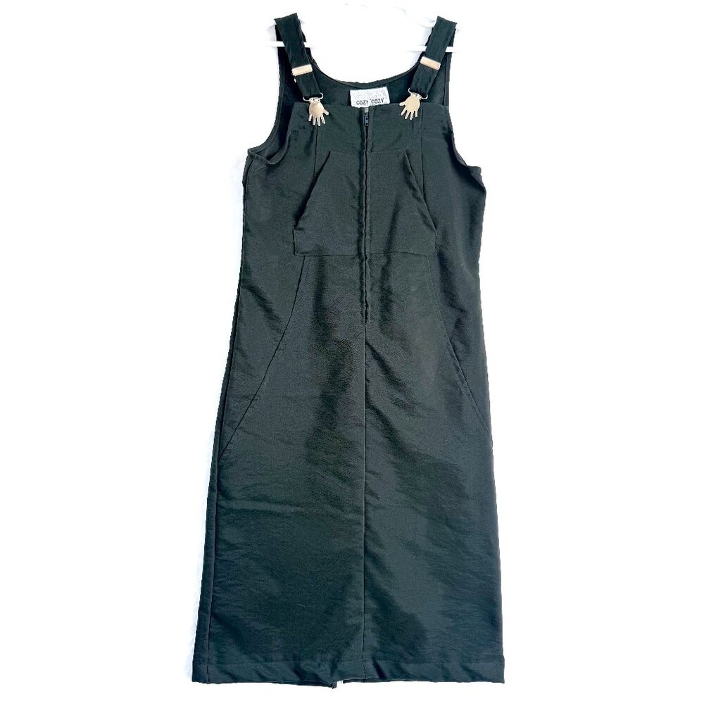 VTG COZY COZY USA Girls Quirky Fun Adjustable Straps Overall Bib Dress 8 Green